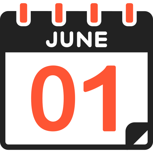 June 1 - Free time and date icons