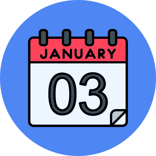 January - Free time and date icons