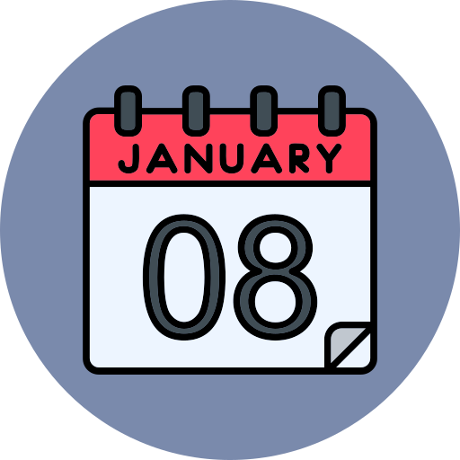 January - Free time and date icons