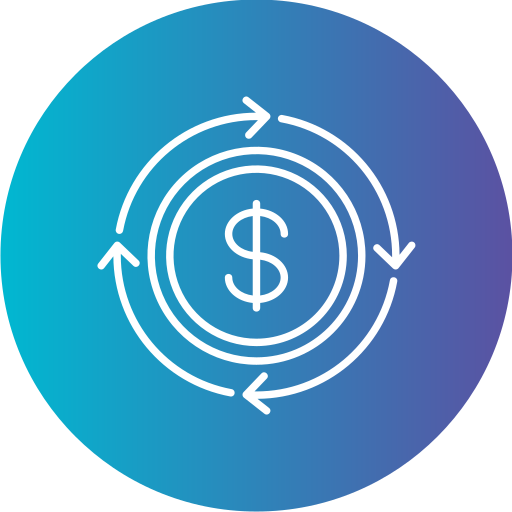 flujo de fondos icono gratis