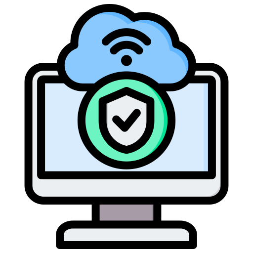seguridad en la nube icono gratis