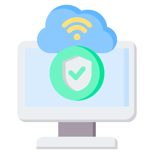 seguridad en la nube icono gratis