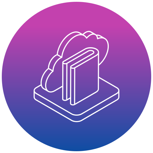 biblioteca en la nube icono gratis