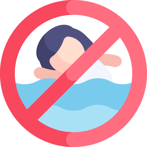 No swimming - Free signaling icons