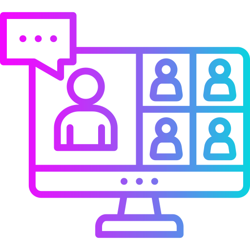 reunión en línea icono gratis