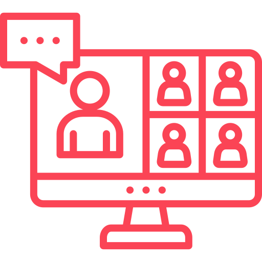 reunión en línea icono gratis