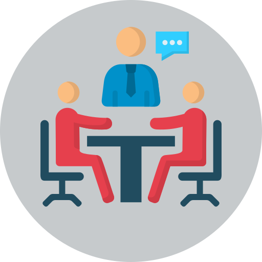 reunión de negocios icono gratis