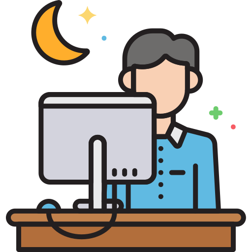 travailler tard Icône gratuit travailler tard Icône gratuit