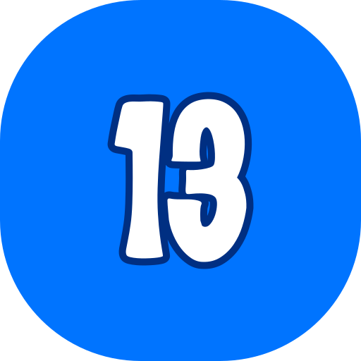 número 13 icono gratis