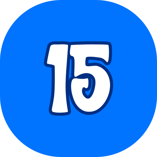 número 15 icono gratis