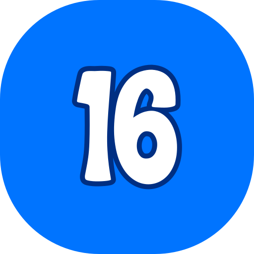 número 16 icono gratis