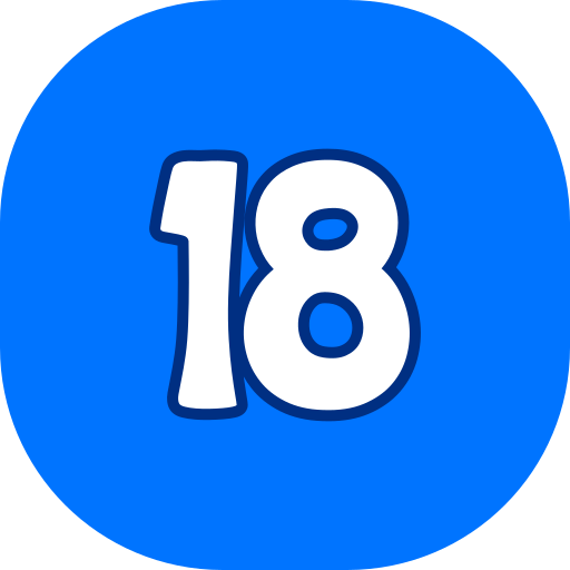 número 18 icono gratis