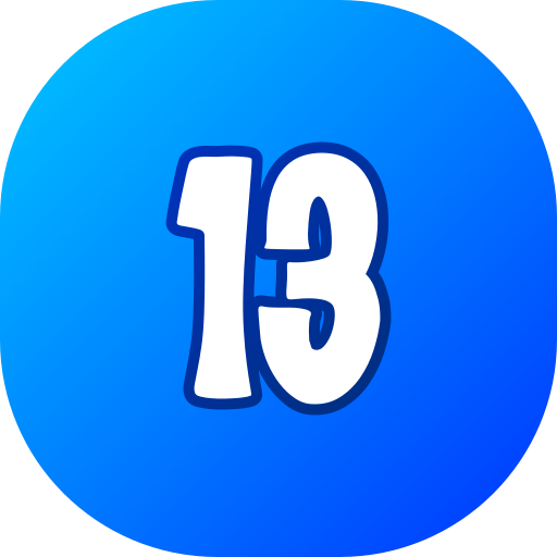 número 13 icono gratis