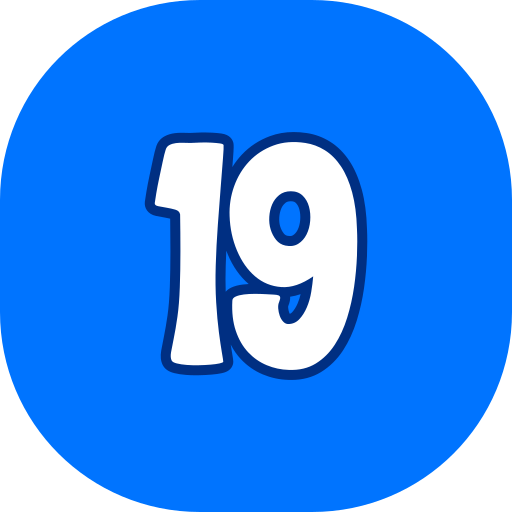 número 19 icono gratis