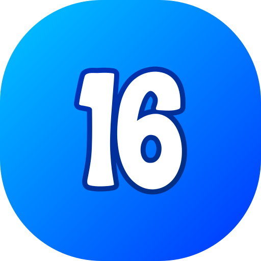 número 16 icono gratis