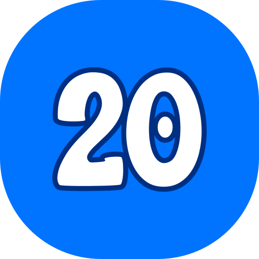 número 20 icono gratis