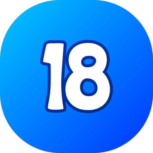 número 18 icono gratis