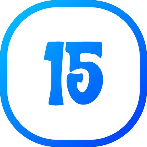 número 15 icono gratis