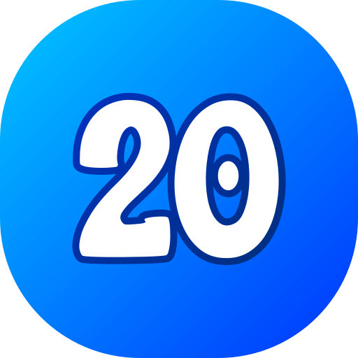 número 20 icono gratis