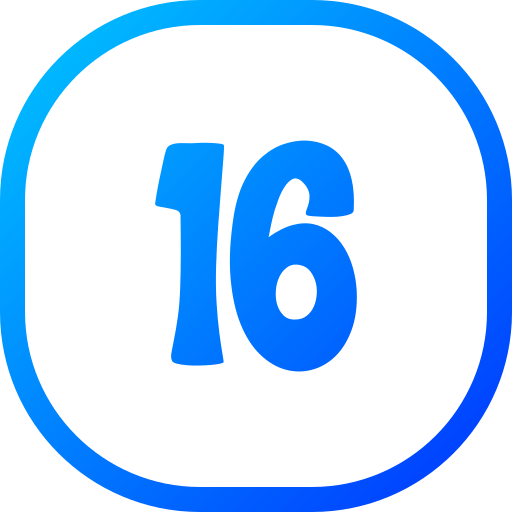 número 16 icono gratis