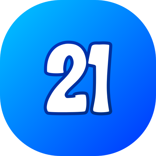 número 21 icono gratis