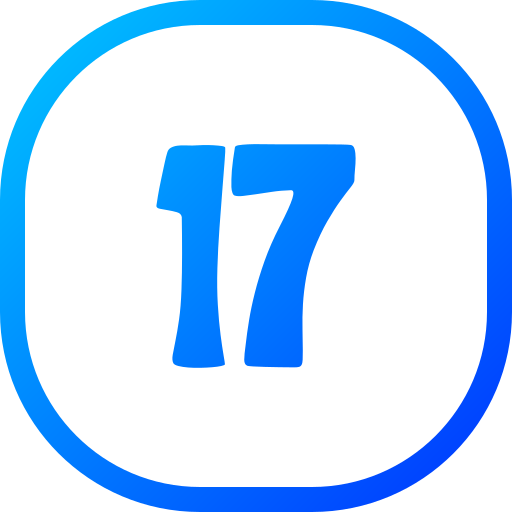 número 17 icono gratis