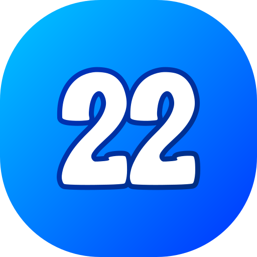 número 22 icono gratis