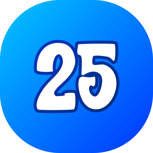 número 25 icono gratis