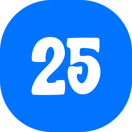 número 25 grátis ícone número 25 grátis ícone