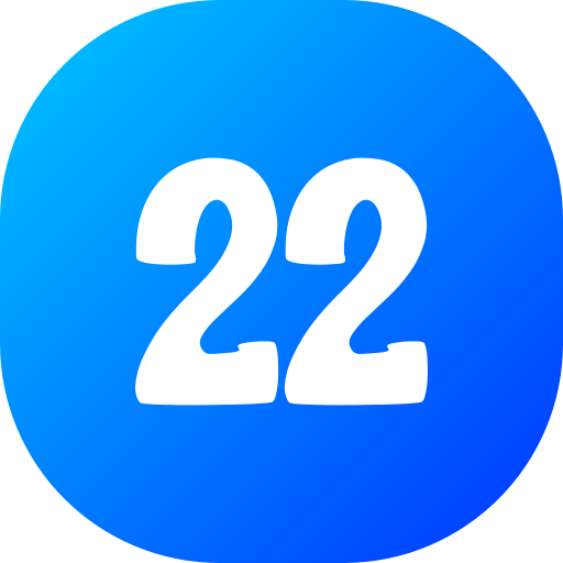 Number 22 free icon Number 22 free icon