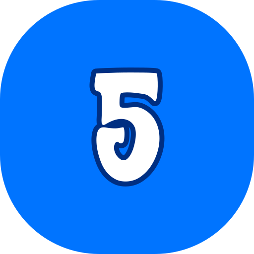 número 5 icono gratis