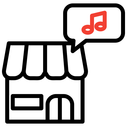 tienda de música icono gratis