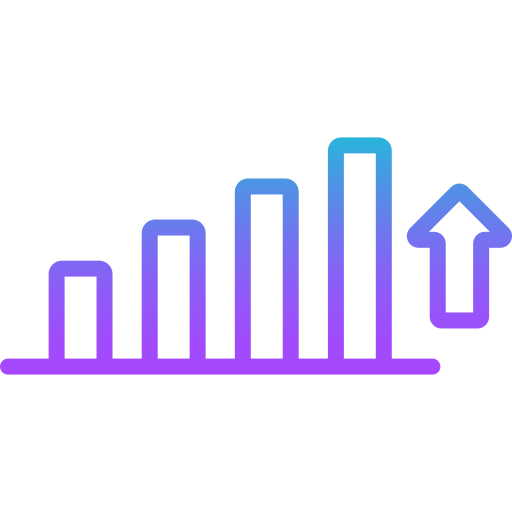 gráfico de barras creciente icono gratis