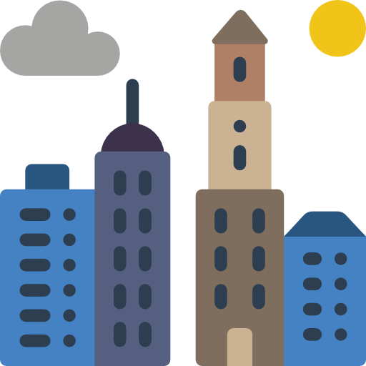 paisaje urbano icono gratis