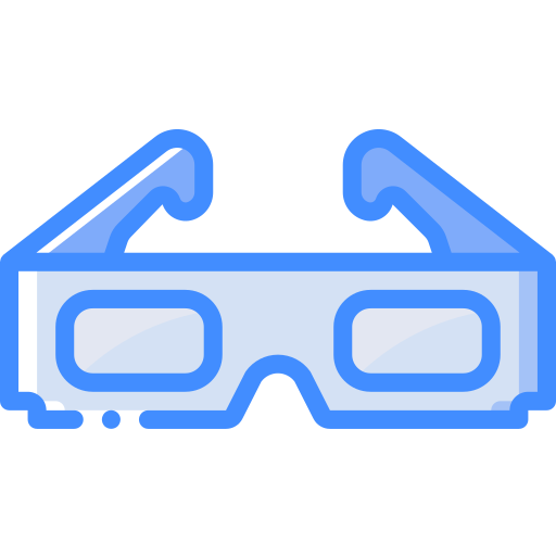 3d glasses Basic Miscellany Blue icon