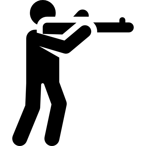 Stick Figure shooter man with gun and ear - Stock Illustration  [79342738] - PIXTA