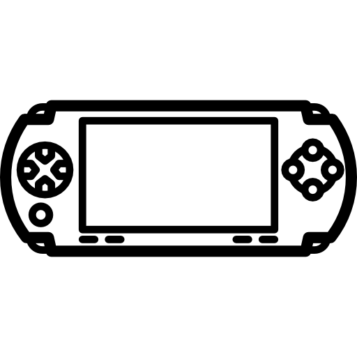 Ícone de esboço desenhado de mão do console de jogos. console
