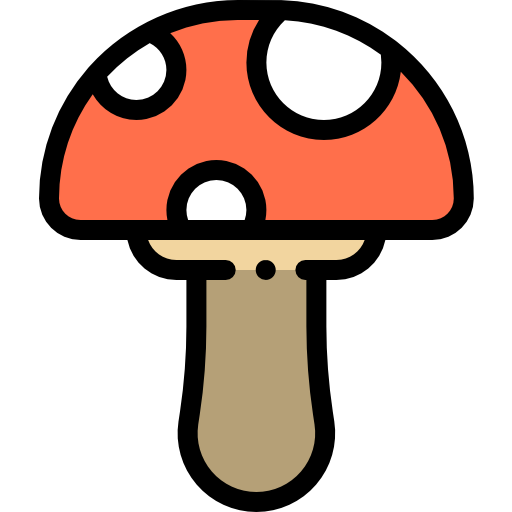 Mushroom Detailed Rounded Lineal color icon