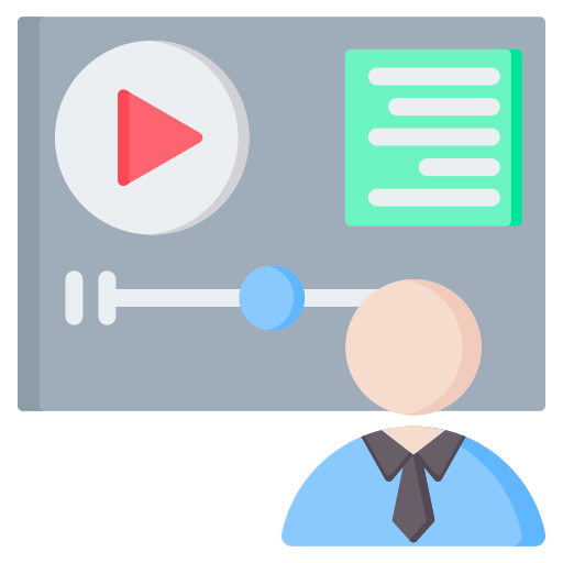 video lección icono gratis