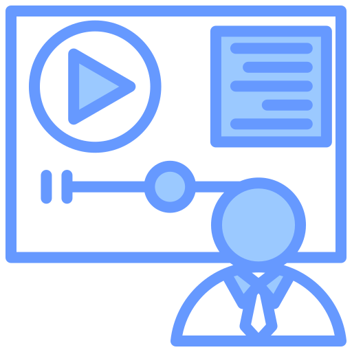 video lección icono gratis
