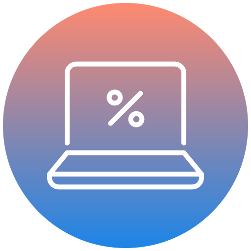 descuento en línea icono gratis