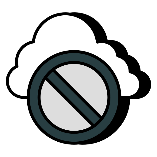 nube prohibida icono gratis