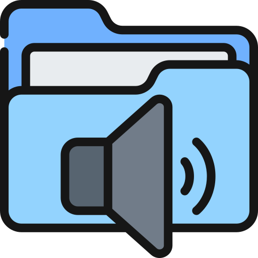 carpeta de audio icono gratis