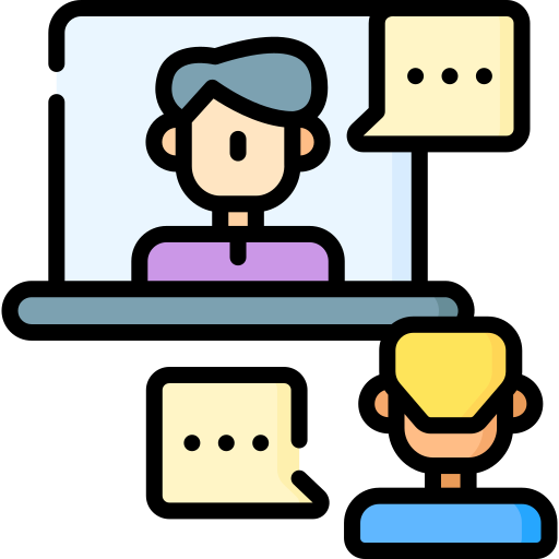 reunión virtual icono gratis