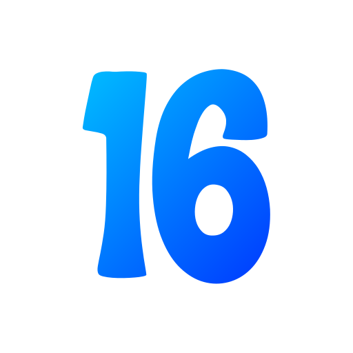 número 16 icono gratis