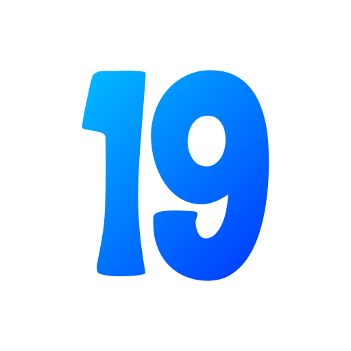 número 19 icono gratis