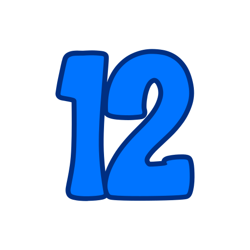 número 12 icono gratis