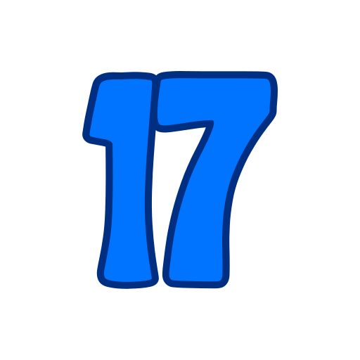 número 17 icono gratis