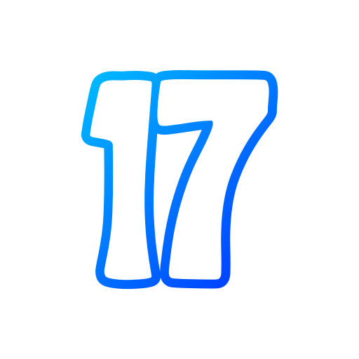 número 17 icono gratis