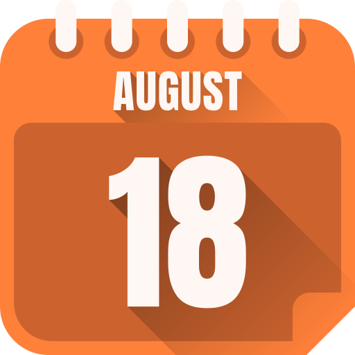 18 de agosto icono gratis